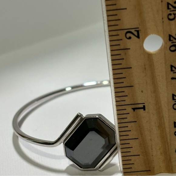 EUC Swarovski Silver and Black Bangle Bracelet - Picture 7 of 8